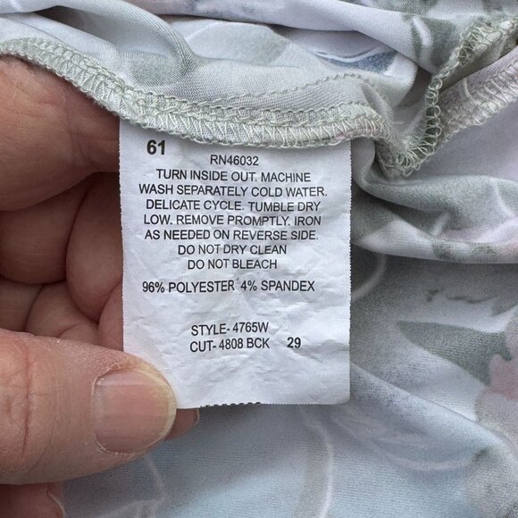 N Touch Embossed Floral Pullover Top‎ Womens 1X Multicolor 3/4 Sleeve Loose Fit - Picture 8 of 14